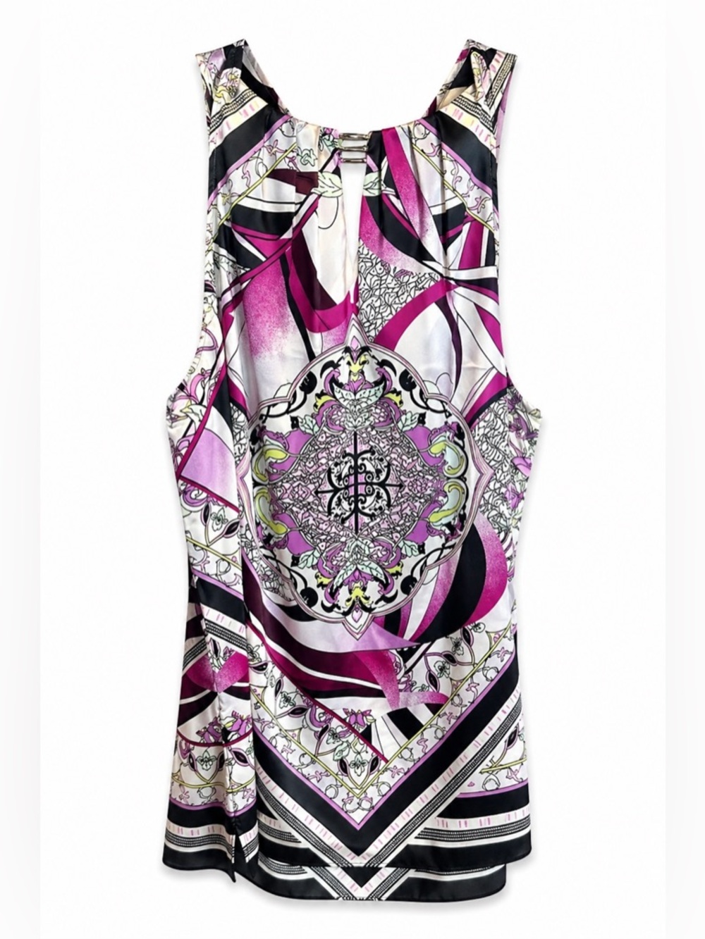 Elegant Purple and Black Geometric Women's Blouse - Picture 3 of 7